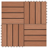Piastrella per Decking 11 pcs Marrone Chiaro 30 x 30 cm WPC