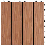 Piastrella per Decking 11 pcs Marrone Chiaro 30 x 30 cm WPC