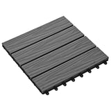 Piastrella per Decking Design 3D 11 pcs Grigio 30 x 30 cm WPC