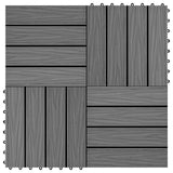 Piastrella per Decking Design 3D 11 pcs Grigio 30 x 30 cm WPC