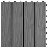 Piastrella per Decking Design 3D 11 pcs Grigio 30 x 30 cm WPC