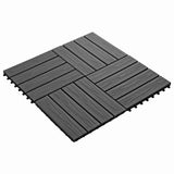 Piastrella per Decking Design 3D 11 pcs Nero 30 x 30 cm WPC