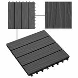 Piastrella per Decking Design 3D 11 pcs Nero 30 x 30 cm WPC