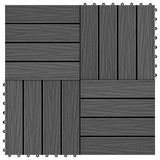 Piastrella per Decking Design 3D 11 pcs Nero 30 x 30 cm WPC