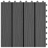 Piastrella per Decking Design 3D 11 pcs Nero 30 x 30 cm WPC