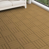 Piastrella per Decking 11 pcs Teak riciclato 30 x 30 cm WPC