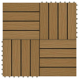 Piastrella per Decking 11 pcs Teak riciclato 30 x 30 cm WPC