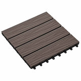 Piastrella per Decking 11 pcs Marrone Scuro 30 x 30 cm WPC