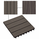 Piastrella per Decking 11 pcs Marrone Scuro 30 x 30 cm WPC