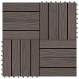 Piastrella per Decking 11 pcs Marrone Scuro 30 x 30 cm WPC