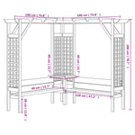 Pergola Angolare con Panca in Legno di Pino Impregnato