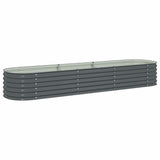 Letto Rialzato Giardino 320x80x44 cm in Acciaio Zincato Grigio