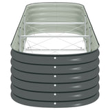 Letto Rialzato Giardino 320x80x44 cm in Acciaio Zincato Grigio