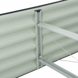 Letto Rialzato Giardino 320x80x44 cm in Acciaio Zincato Grigio