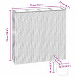 Letto Rialzato da Giardino con 4 Vasi in Polyrattan Bianco