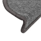 Tappetini per scale 15 pz 56x17x3 cm Grigio scuro Semicircolari