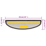Tappetini per scale 15 pz 56x17x3 cm Grigio scuro Semicircolari