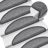 Tappetini per scale 15 pz 56x17x3 cm Grigio scuro Semicircolari