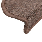 Tappetini per scale 15 pz 56x17x3 cm Marrone caffè Semicircolari