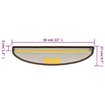 Tappetini per scale 15 pz 56x17x3 cm Marrone caffè Semicircolari
