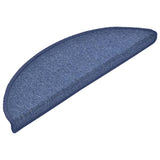 Tappetini per scale 15 pz 56x17x3 cm blu semicircolari