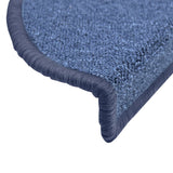 Tappetini per scale 15 pz 56x17x3 cm blu semicircolari