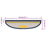 Tappetini per scale 15 pz 56x17x3 cm blu semicircolari
