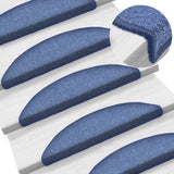 Tappetini per scale 15 pz 56x17x3 cm blu semicircolari