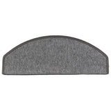 Tappetini per scale 15 pz 65x24x4 cm Grigio scuro Semicircolari Grandi