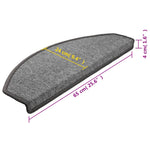 Tappetini per scale 15 pz 65x24x4 cm Grigio scuro Semicircolari Grandi
