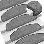 Tappetini per scale 15 pz 65x24x4 cm Grigio scuro Semicircolari Grandi