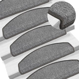 Tappetini per scale 15 pz 65x24x4 cm Grigio scuro Semicircolari Grandi