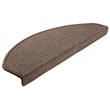 Tappetini per scale 15 pz 65x24x4 cm Marrone caffè Semicircolari Grandi