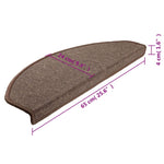 Tappetini per scale 15 pz 65x24x4 cm Marrone caffè Semicircolari Grandi