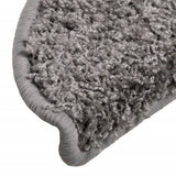 Tappetini per scale 15 pz 56x17x3 cm Grigio Semicircolari
