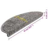 Tappetini per scale 15 pz 65x21x4 cm Grigio Semicircolari Grandi