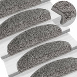 Tappetini per scale 15 pz 65x21x4 cm Grigio Semicircolari Grandi