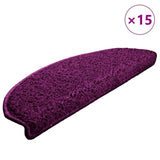Tappetini per scale 15 pz 65x21x4 cm Viola Semicircolari Grandi