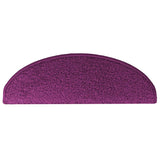 Tappetini per scale 15 pz 65x21x4 cm Viola Semicircolari Grandi