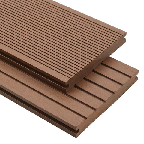 Pavimento Esterni WPC Pieno Accessori 16m 2,2m Marrone Chiaro