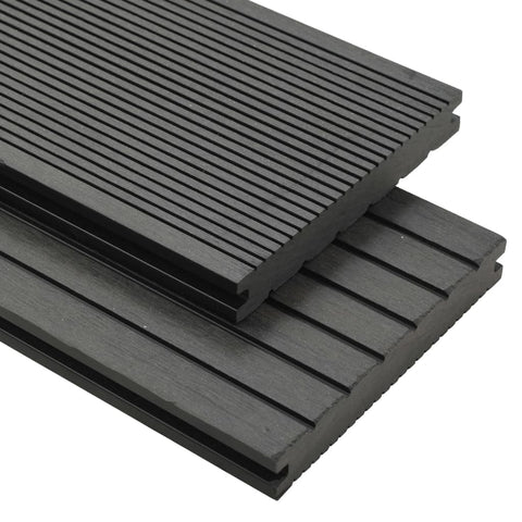 Pavimento per Esterni in WPC Pieno Accessori 26 m 2,2 m Grigio
