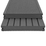 Pavimento per Esterni in WPC Pieno Accessori 26 m 2,2 m Grigio