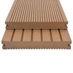 Pavimento per Esterni in WPC Pieno Accessori 10 m 2,2 m Teak