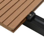 Pavimento per Esterni in WPC Pieno Accessori 10 m 2,2 m Teak