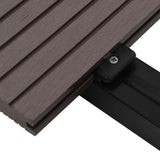 Pavimento Esterni WPC Pieno Accessori 10m 2,2m Marrone Scuro