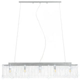 Lampadario con Perle di Cristallo Argento 104 cm E14