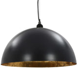 Lampadari 2 pz Nero e Oro Semi-Sferici 50 cm E27