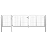 Cancello per Giardino in Acciaio 400x100cm Argento