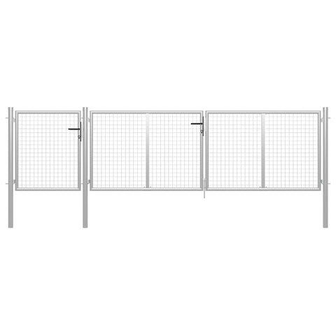 Cancello per Giardino in Acciaio 400x100cm Argento