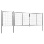 Cancello per Giardino in Acciaio 400x100cm Argento